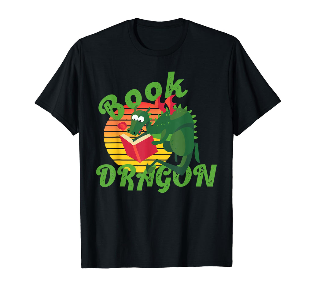 Book Dragon Reading Book Funny Dragon T-Shirt - Trendy Graphic for Adults - T-Shirt, Sweatshirt, Hoodie