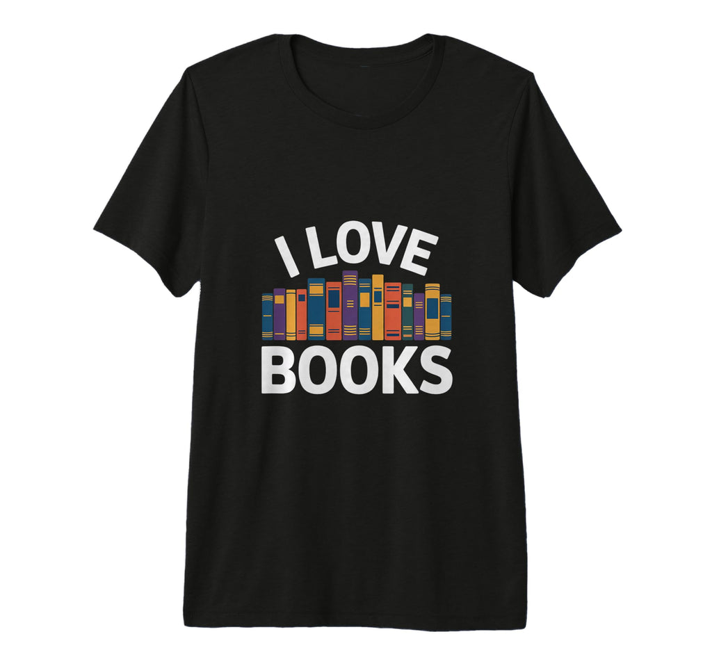 I Love Books Colorful Book Stack Art Tri T-Shirt - Streetwear Style Unisex - T-Shirt, Sweatshirt, Hoodie