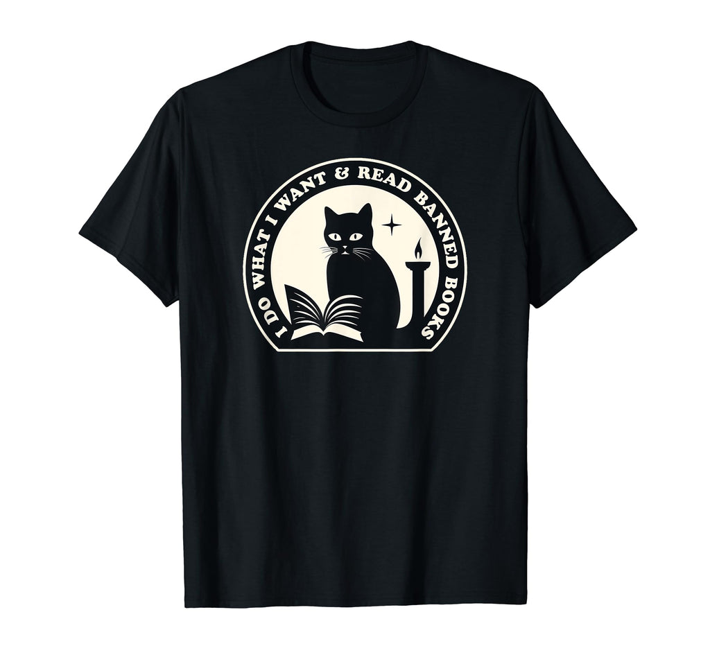 Ill Read What I Want Cat Reading Banned T-Shirt - Unique Graphic Men Women - T-Shirt, Sweatshirt, Hoodie
