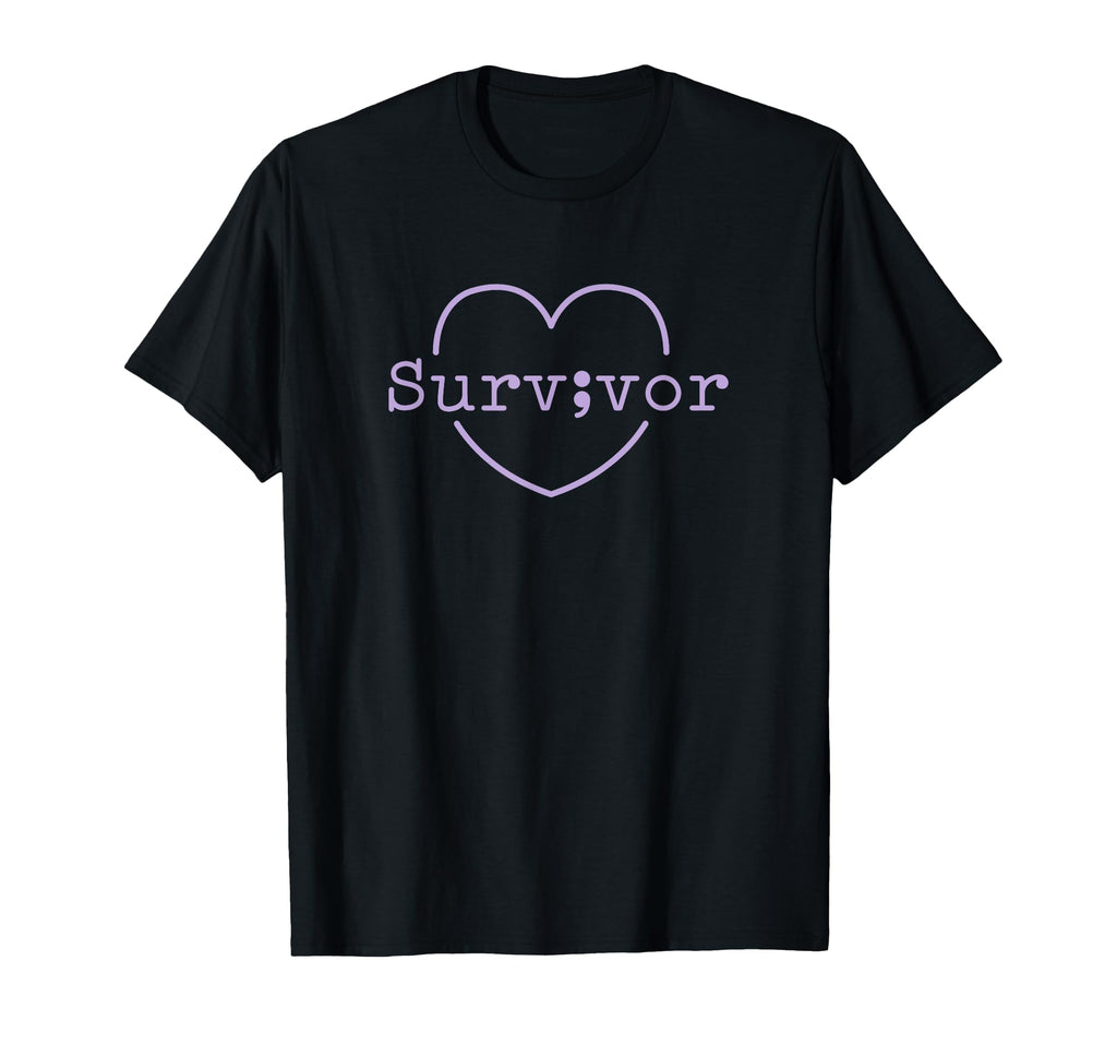 Survivor Semicolon Suicide Prevention T-Shirt - Novelty Apparel Men Women - T-Shirt, Sweatshirt, Hoodie