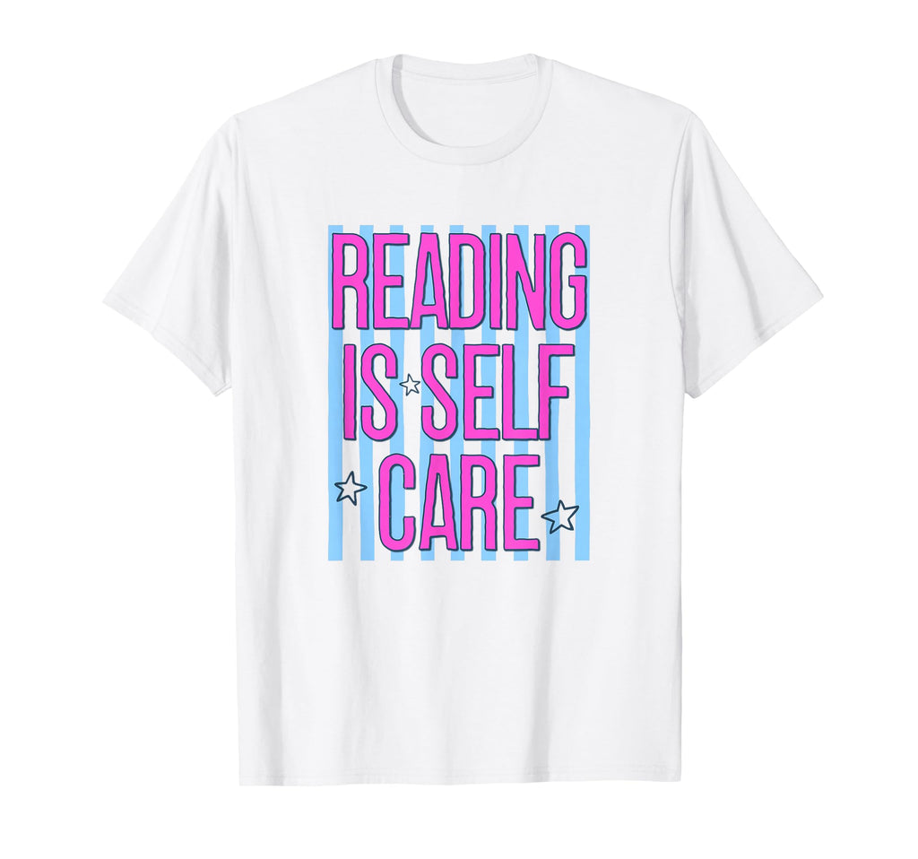 Reading Is Self Care Striped Bookish T-Shirt - Unique Graphic for Adults - T-Shirt, Sweatshirt, Hoodie