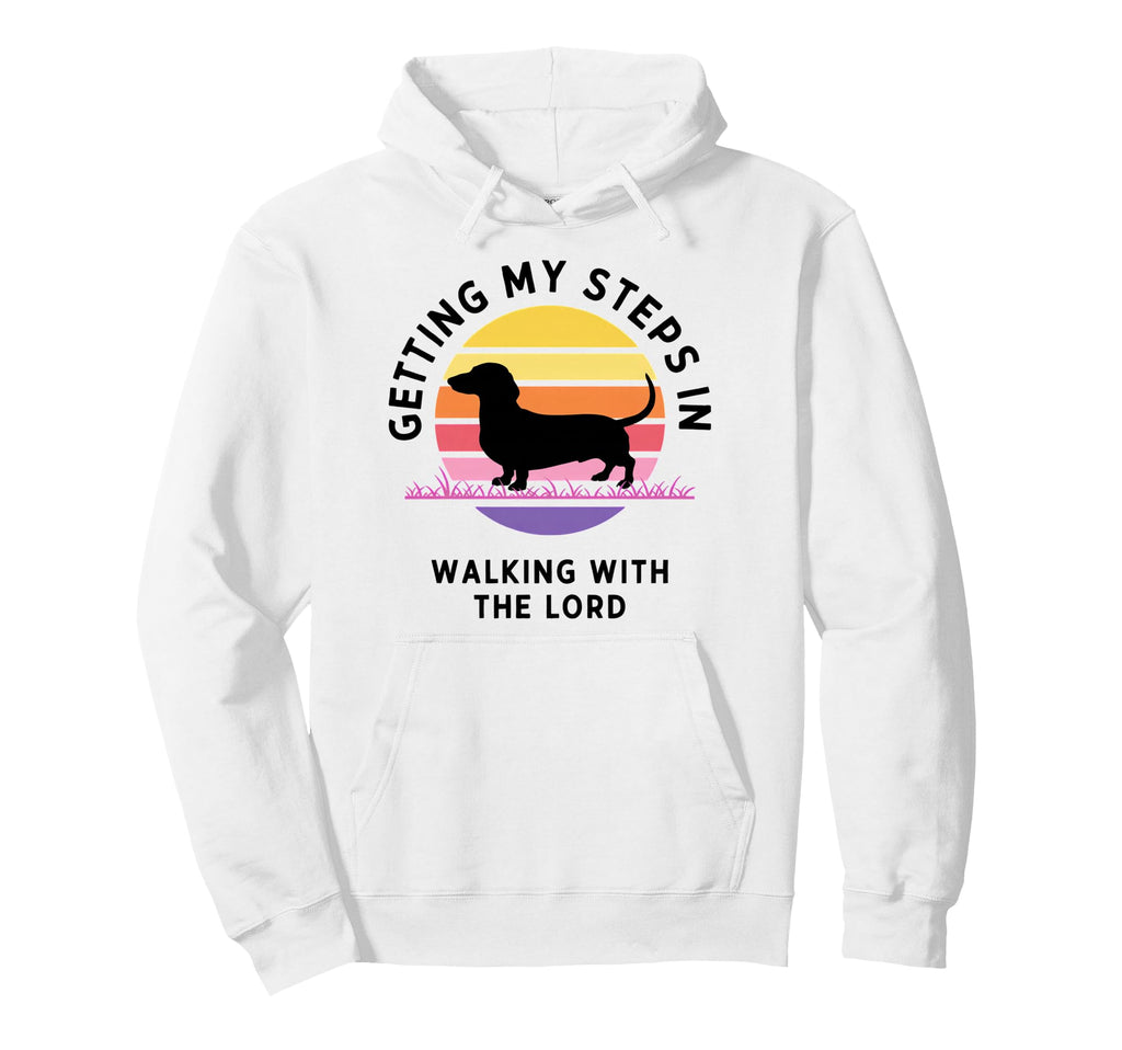 Getting My Steps Walking Lord Dachshund Hoodie - Minimalist Print Unisex - T-Shirt, Sweatshirt, Hoodie