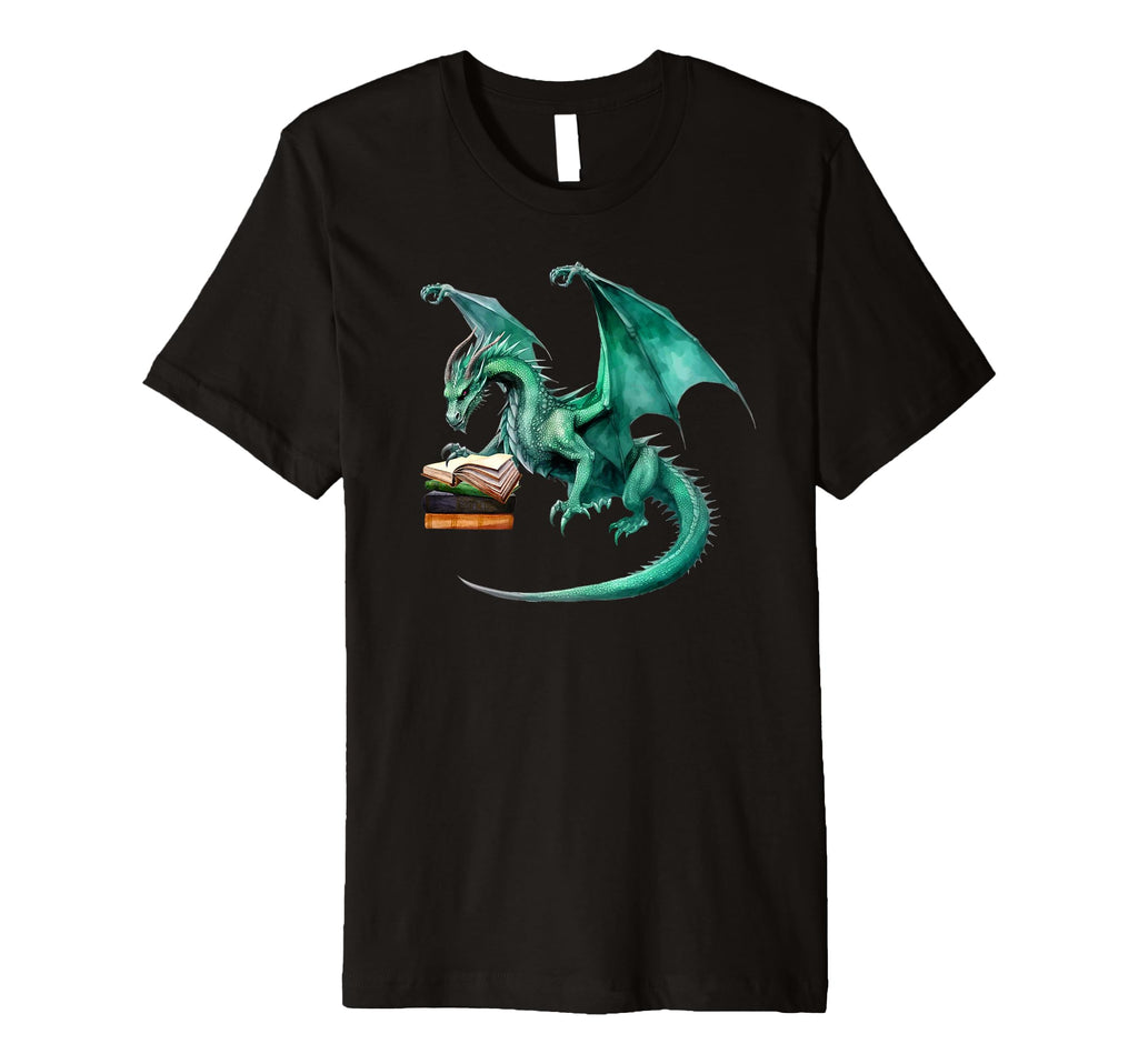Dragon Book Lovers Reading Teacher Librarian T-Shirt - Graphic Print Unisex - T-Shirt, Sweatshirt, Hoodie
