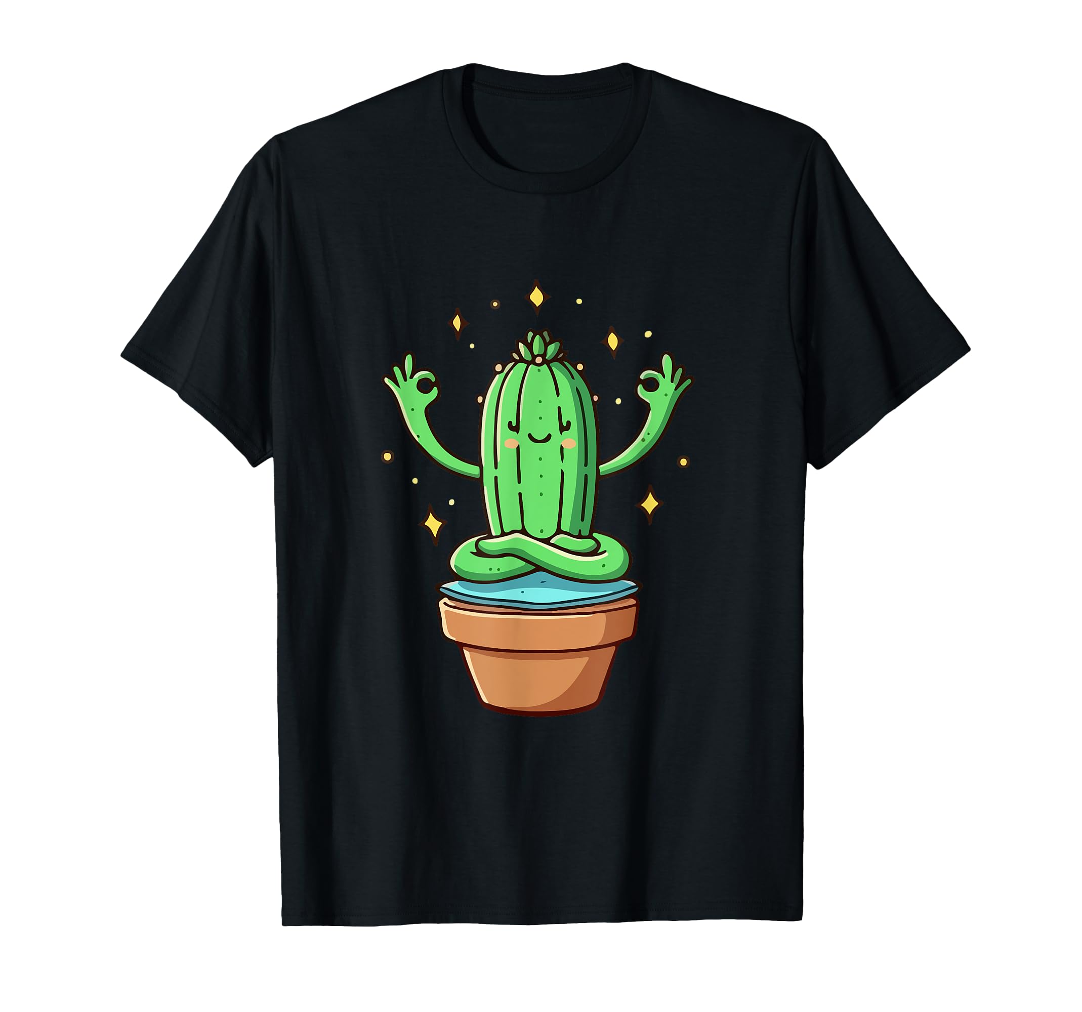 Meditation Cactus Yoga Pose T-Shirt - Casual Everyday Wear for Adults - T-Shirt, Sweatshirt, Hoodie