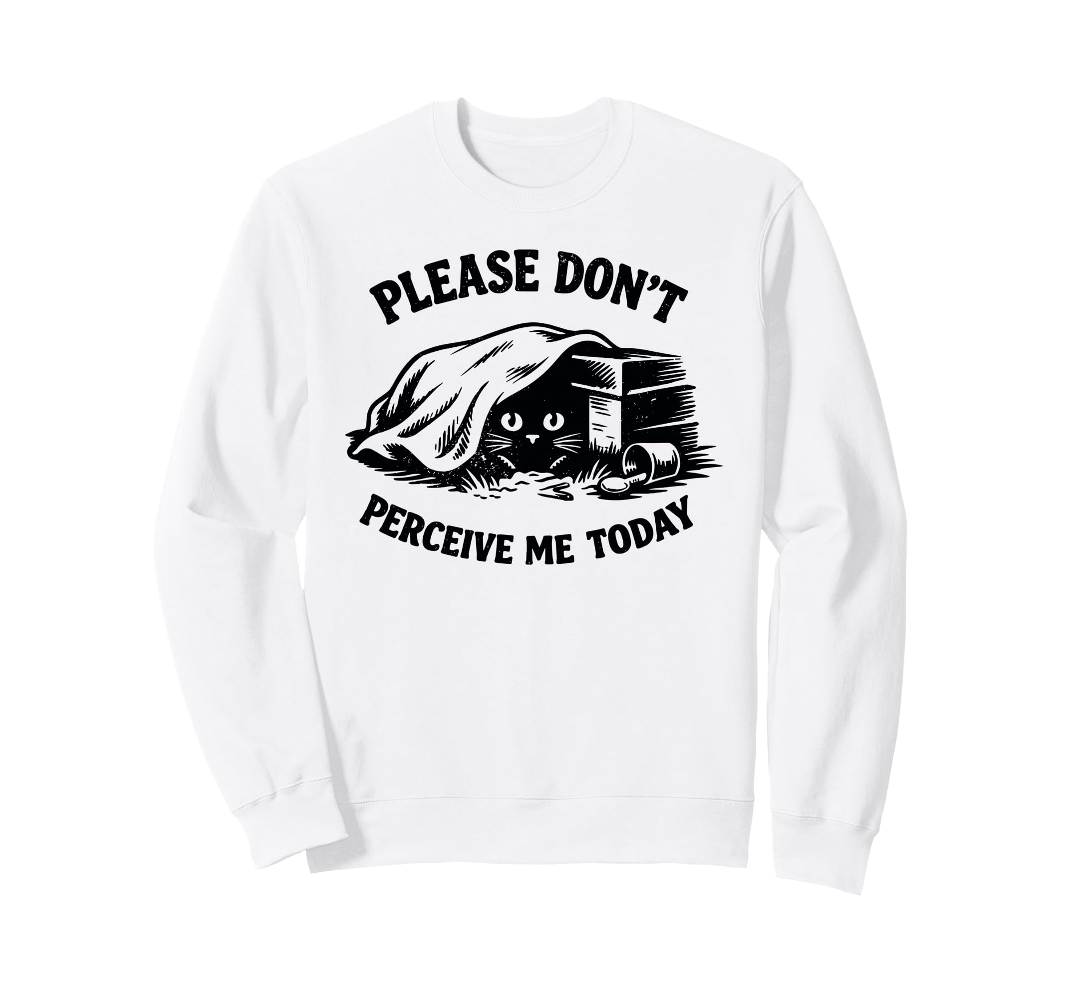 Please Dont Perceive Me Today Cat Sweatshirt - Streetwear Style Men Women - T-Shirt, Sweatshirt, Hoodie