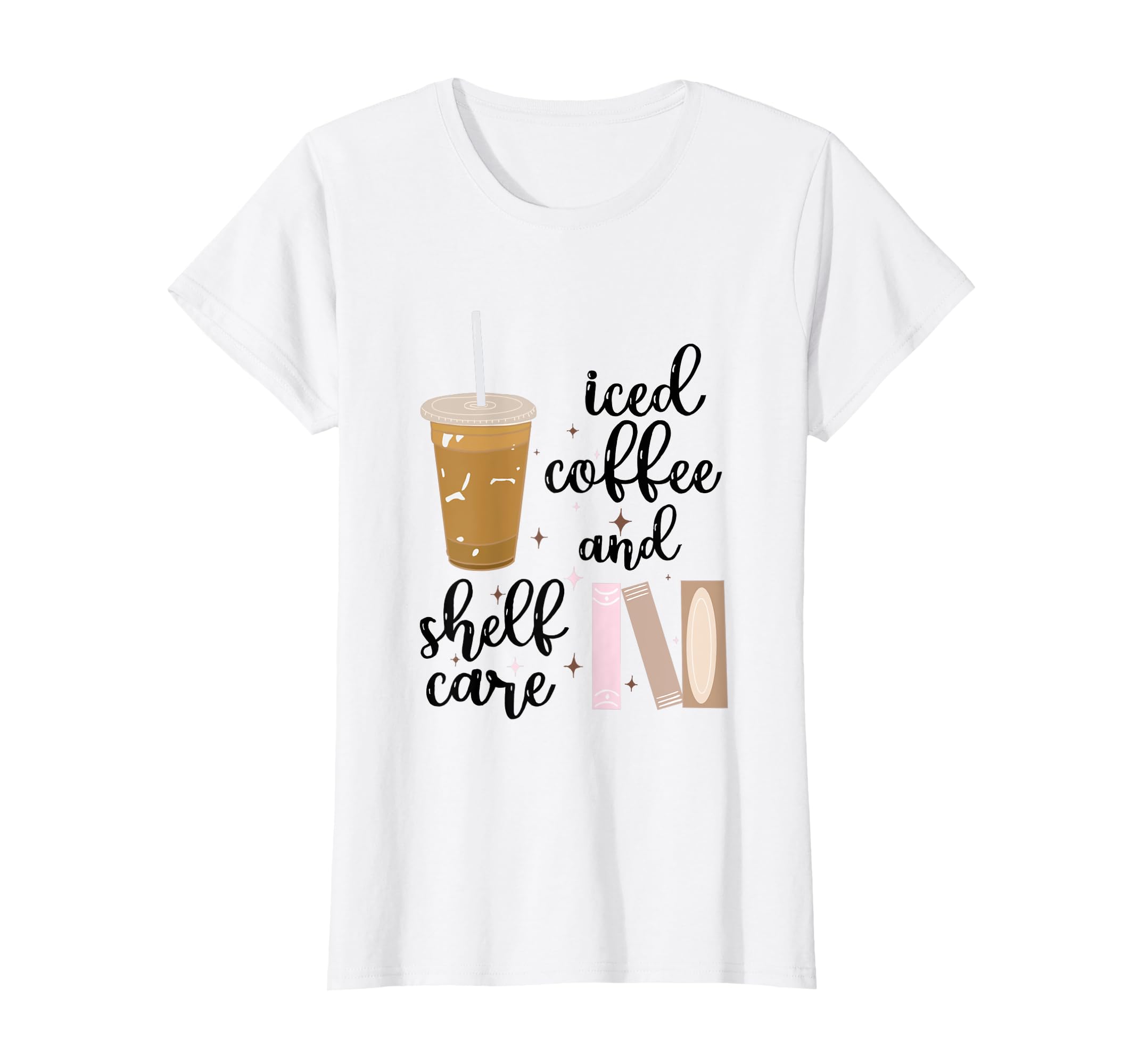 Coffee And Shelf Care Book Lover T-Shirt - Minimalist Print Men Women - T-Shirt, Sweatshirt, Hoodie