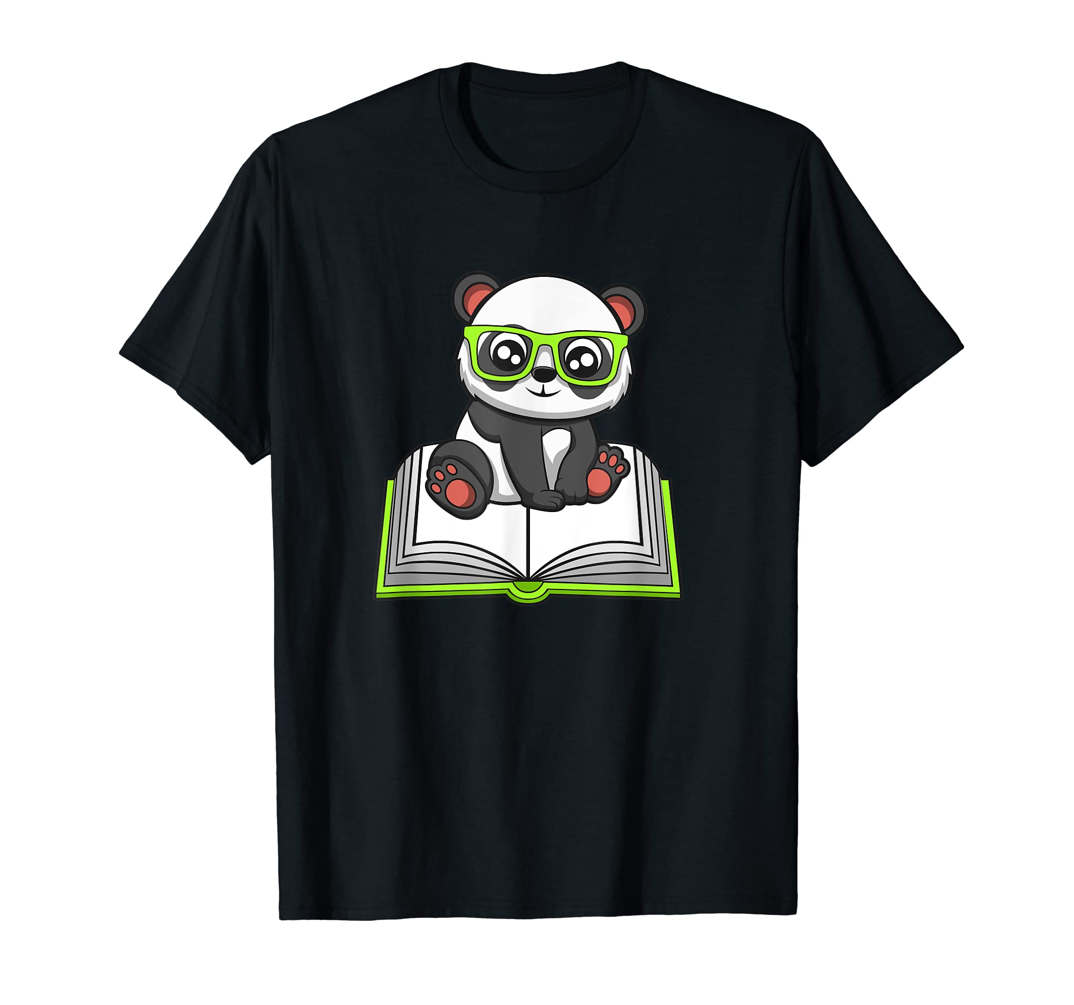 Panda Reading Books Cozy Literature T-Shirt - Minimalist Print Unisex - T-Shirt, Sweatshirt, Hoodie