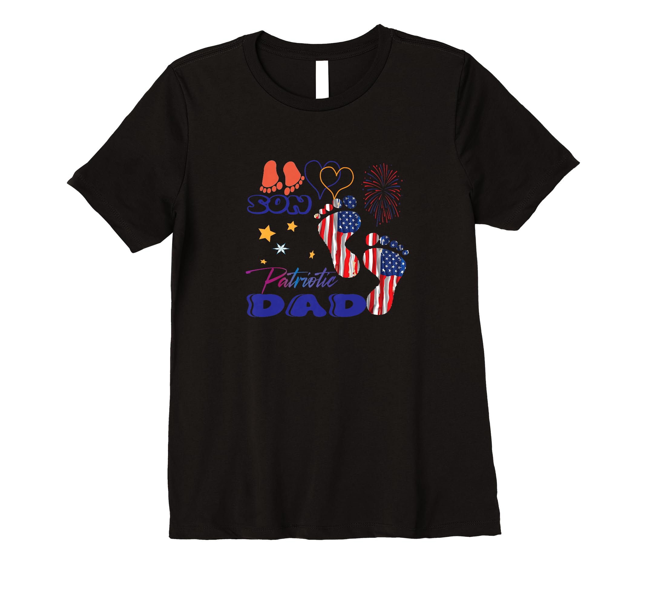 Womens Best Dad Usa Flag 1 Feet Step T-Shirt - Graphic Print Men Women - T-Shirt, Sweatshirt, Hoodie