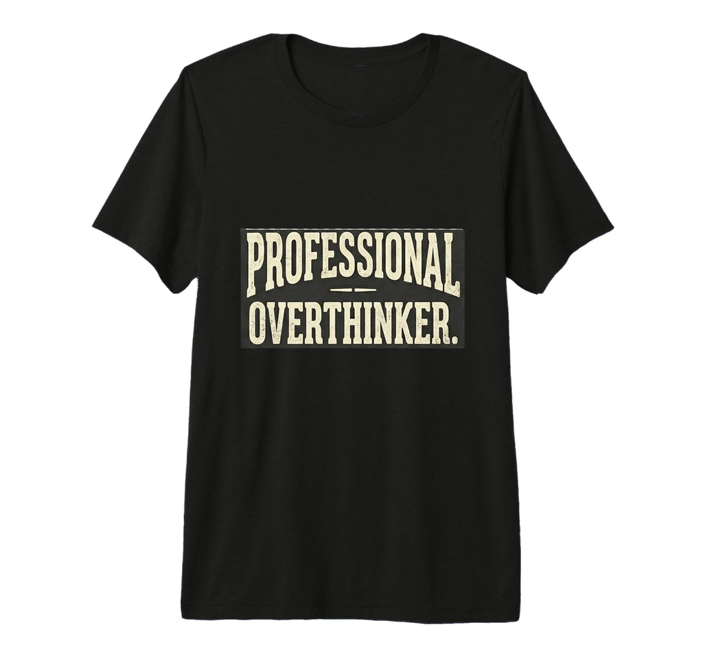 Professional Overthinker Minimalist T-Shirt - Unique Graphic Men Women - T-Shirt, Sweatshirt, Hoodie