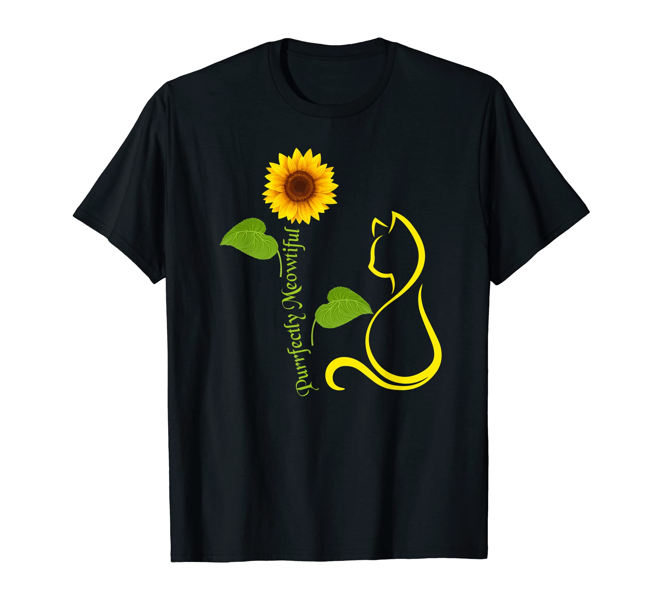 Purrfectly Meowtiful Cat Sunflower T-Shirt - Trendy Graphic for Adults - T-Shirt, Sweatshirt, Hoodie