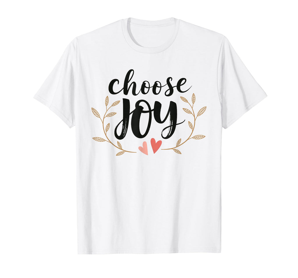 Choose Joy Hand Lettered Hearts T-Shirt - Unique Graphic Men Women - T-Shirt, Sweatshirt, Hoodie