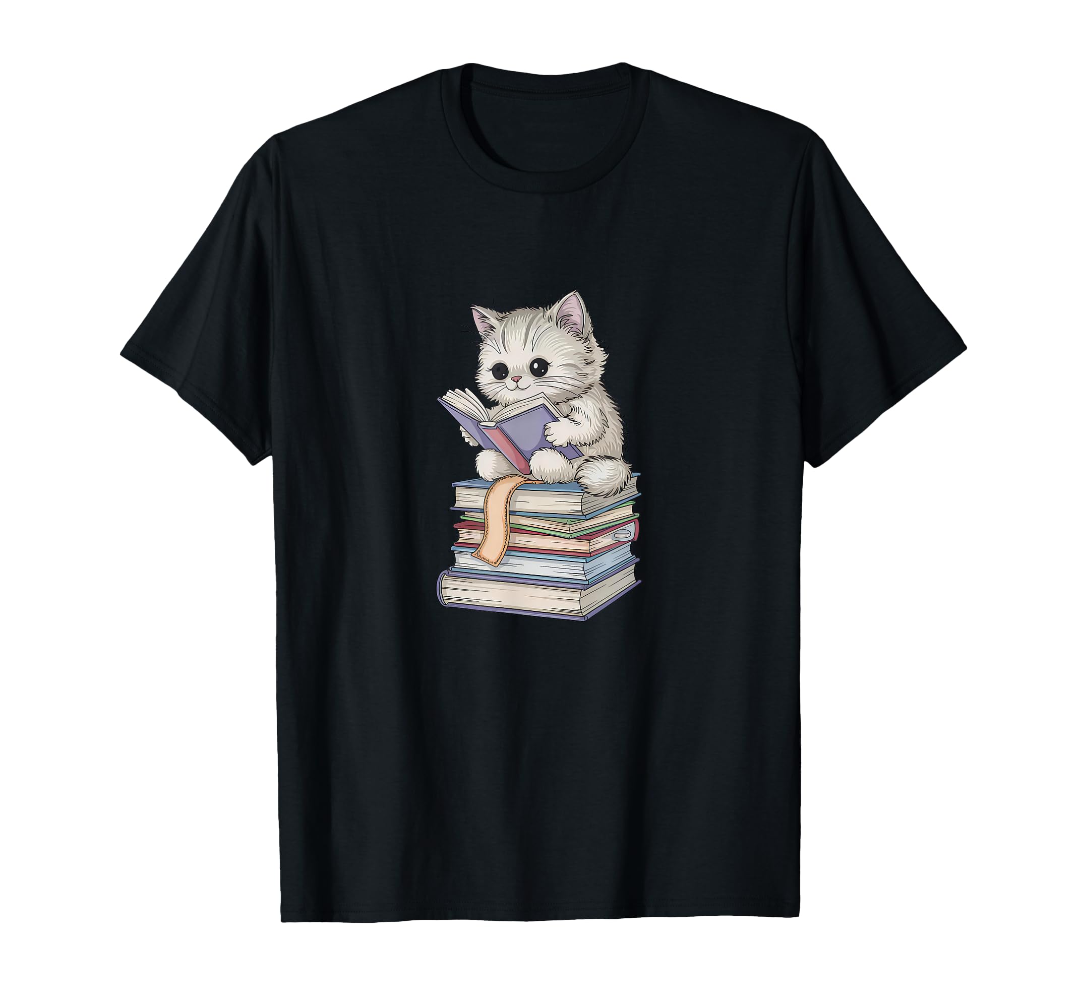 Cat Books Pets Cats Reading Book Nerd T-Shirt - Minimalist Print Unisex - T-Shirt, Sweatshirt, Hoodie
