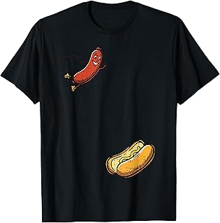 Hotdog Jumping Into Bun Funny Hot Dog Sausage Men Women Kids T-Shirt Unisex T-shirt, Sweatshirt, Hoodie, Long Sleeve Tee - T-Shirt, Sweatshirt, Hoodie