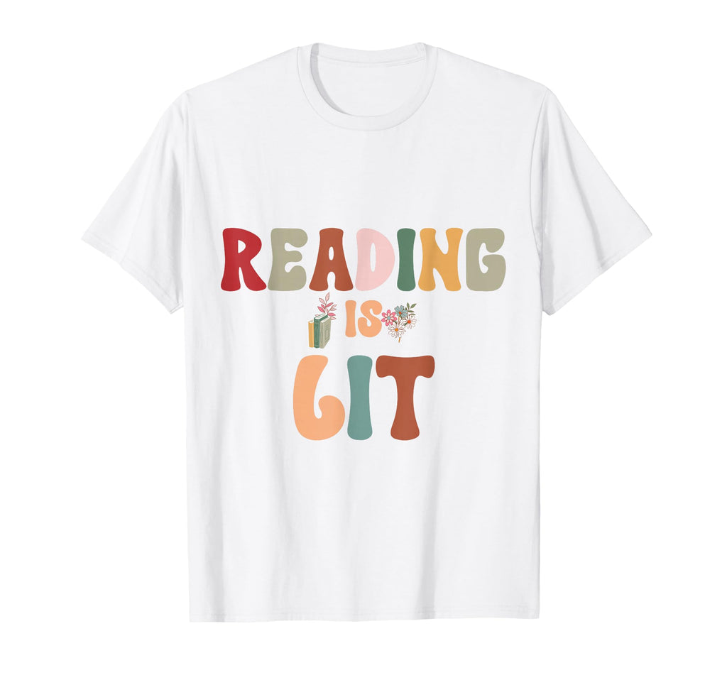 Funny Reading Is Lit Shirts Reading T-Shirt - Graphic Print for Adults - T-Shirt, Sweatshirt, Hoodie