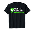Mental Health Green Ribbon Mental Health T-Shirt - Minimalist Print Unisex - T-Shirt, Sweatshirt, Hoodie