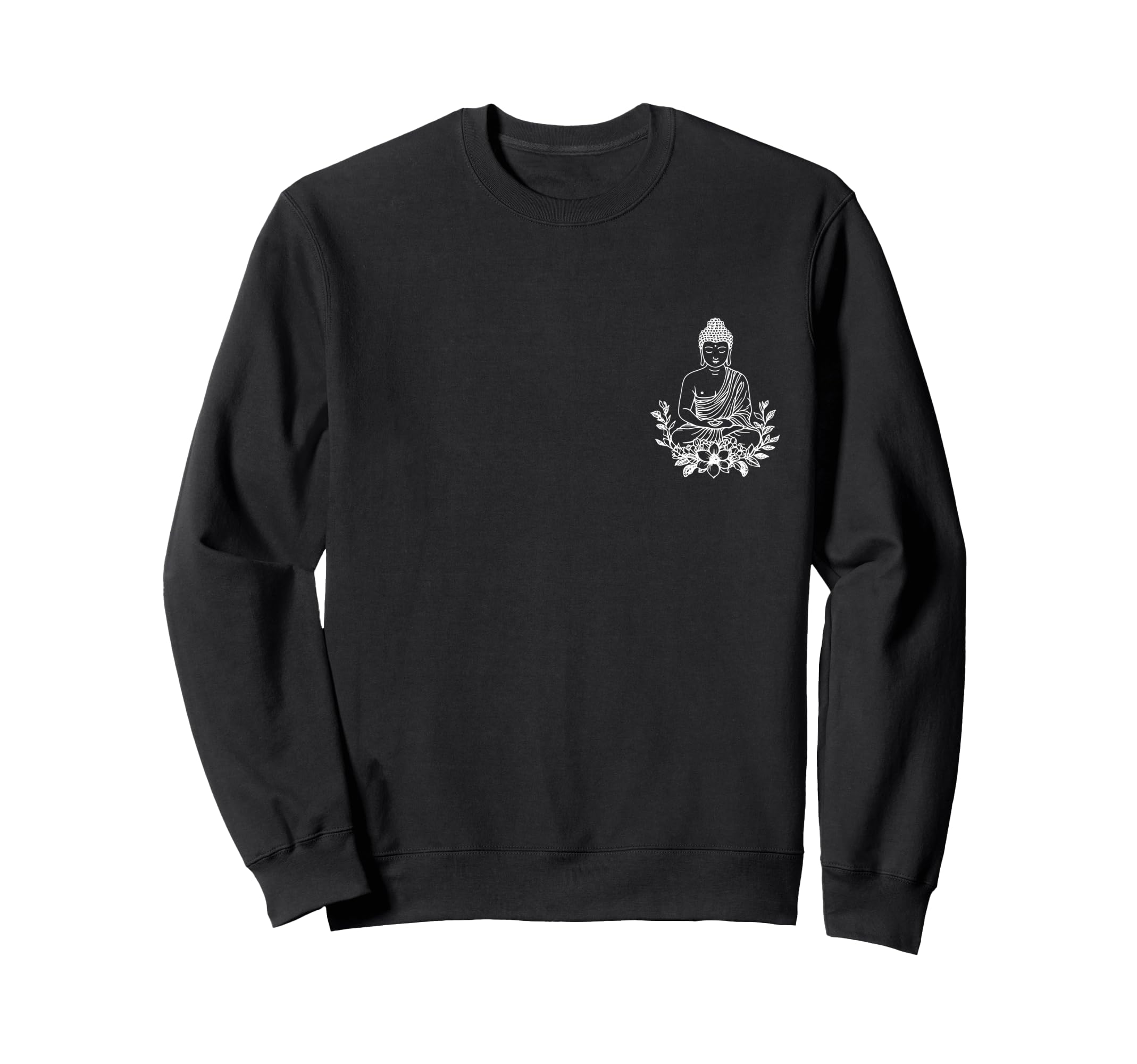 Floral Buddha Pocket Meditation Sweatshirt - Fun Novelty Design for Adults - T-Shirt, Sweatshirt, Hoodie