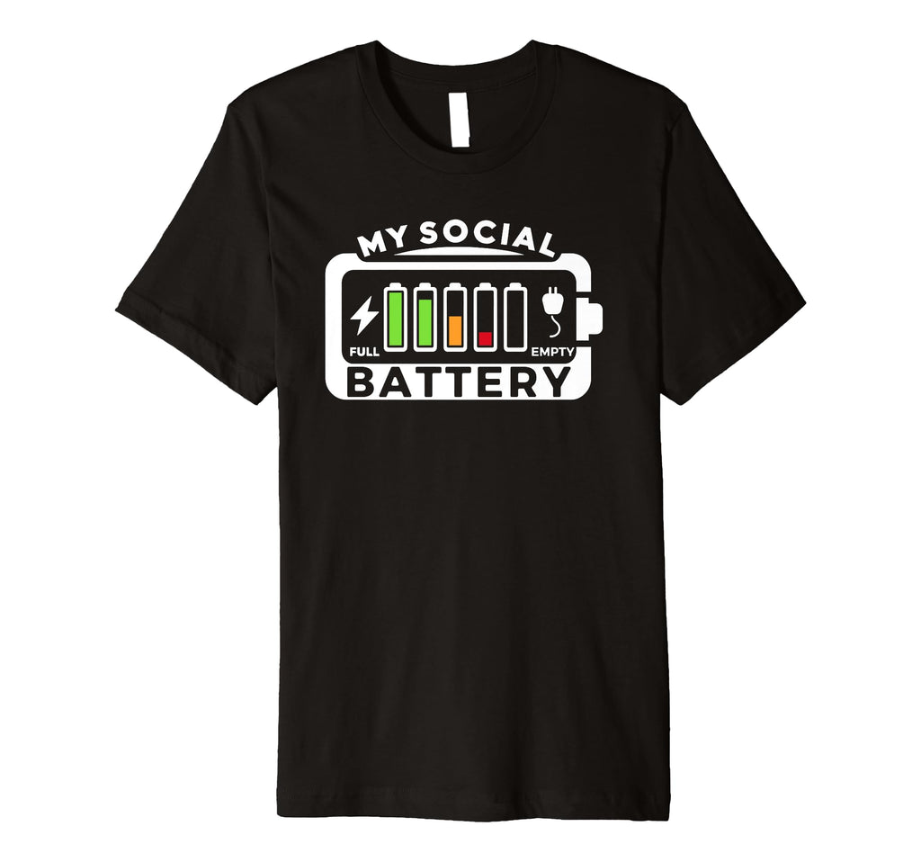 Battery Low Energy Anti Social T-Shirt - Graphic Print for Adults - T-Shirt, Sweatshirt, Hoodie