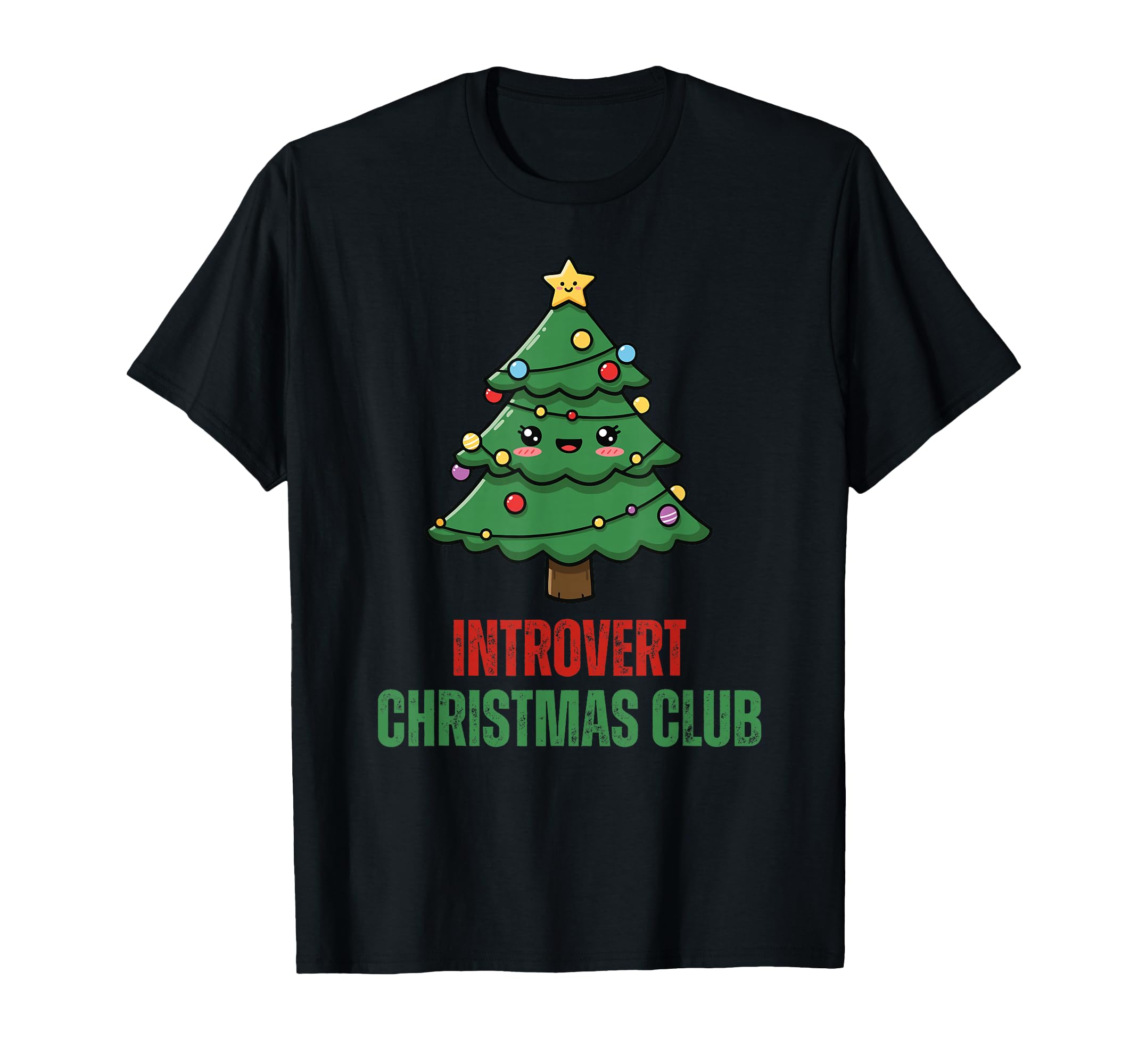 Introvert Club Kawaii Tree Funny T-Shirt - Fun Novelty Design for Adults - T-Shirt, Sweatshirt, Hoodie