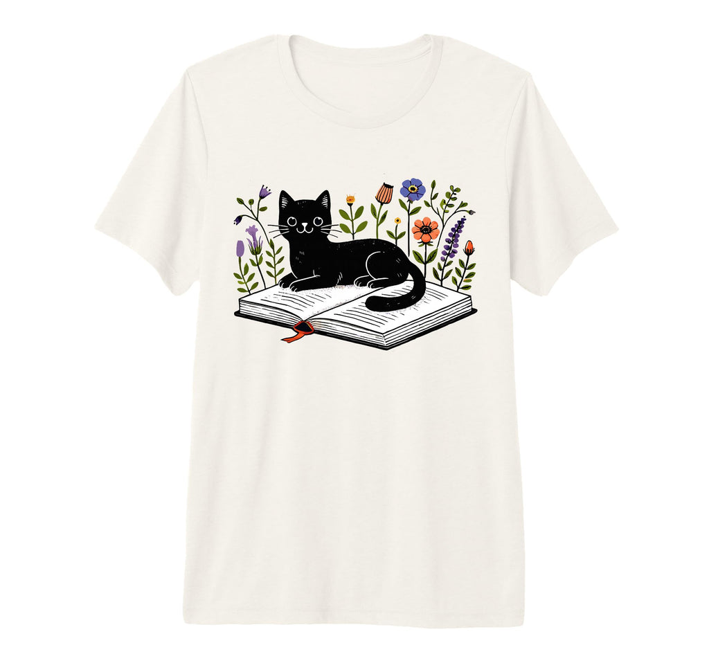 Just Who Loves Cats Book Floral T-Shirt - Aesthetic Graphic Men Women - T-Shirt, Sweatshirt, Hoodie
