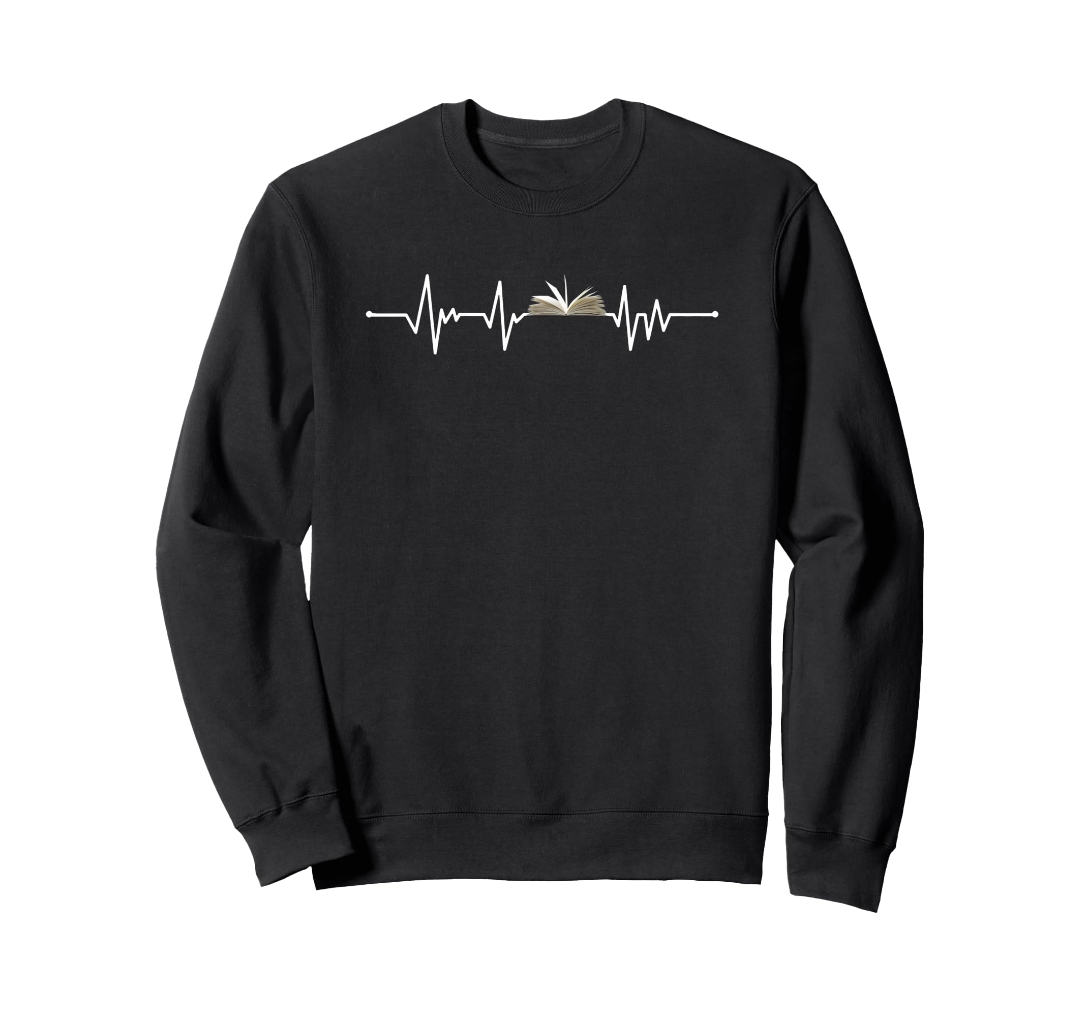 Heartbeat Book Reading Nerd Bookworm Sweatshirt - Unique Graphic for Adults - T-Shirt, Sweatshirt, Hoodie