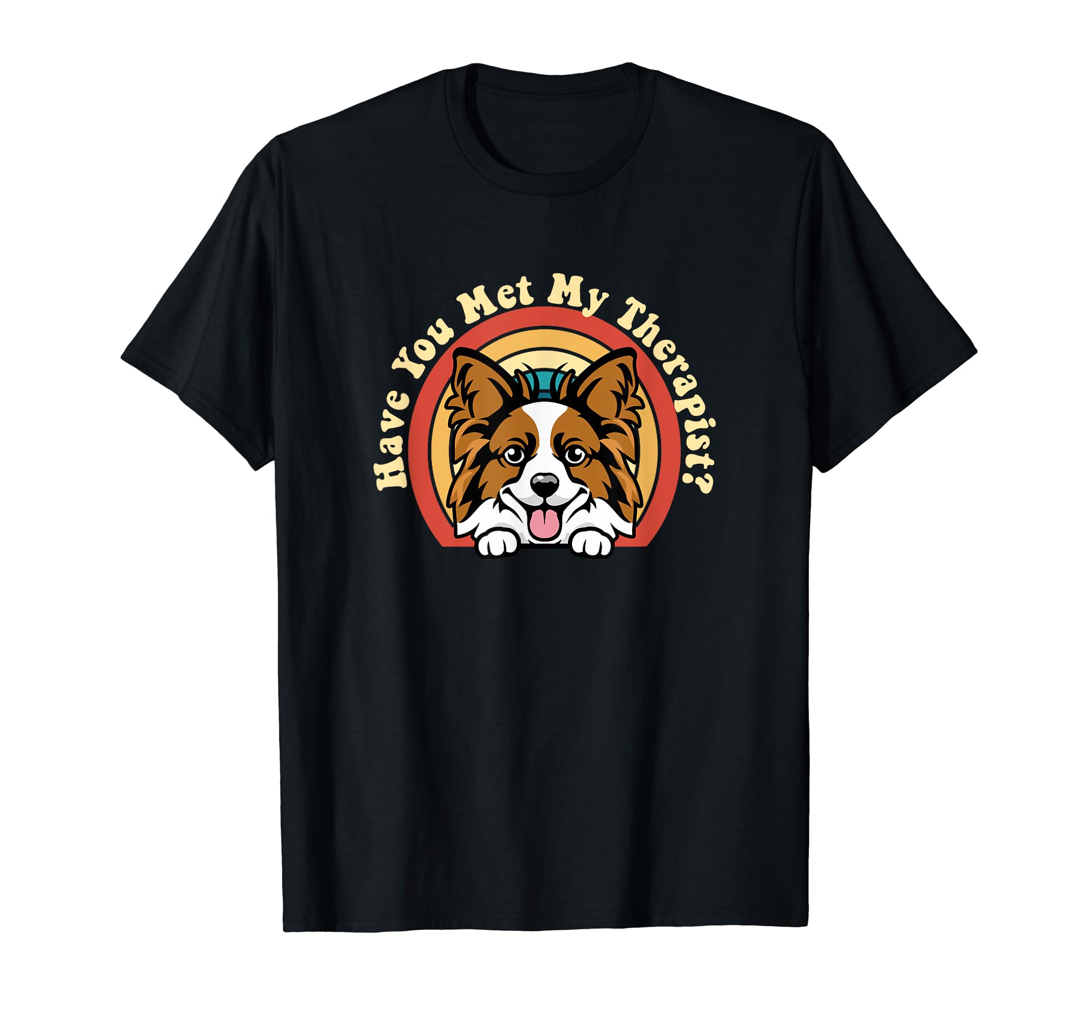Emotional Support Therapy Dog Papillon T-Shirt - Trendy Graphic Men Women - T-Shirt, Sweatshirt, Hoodie