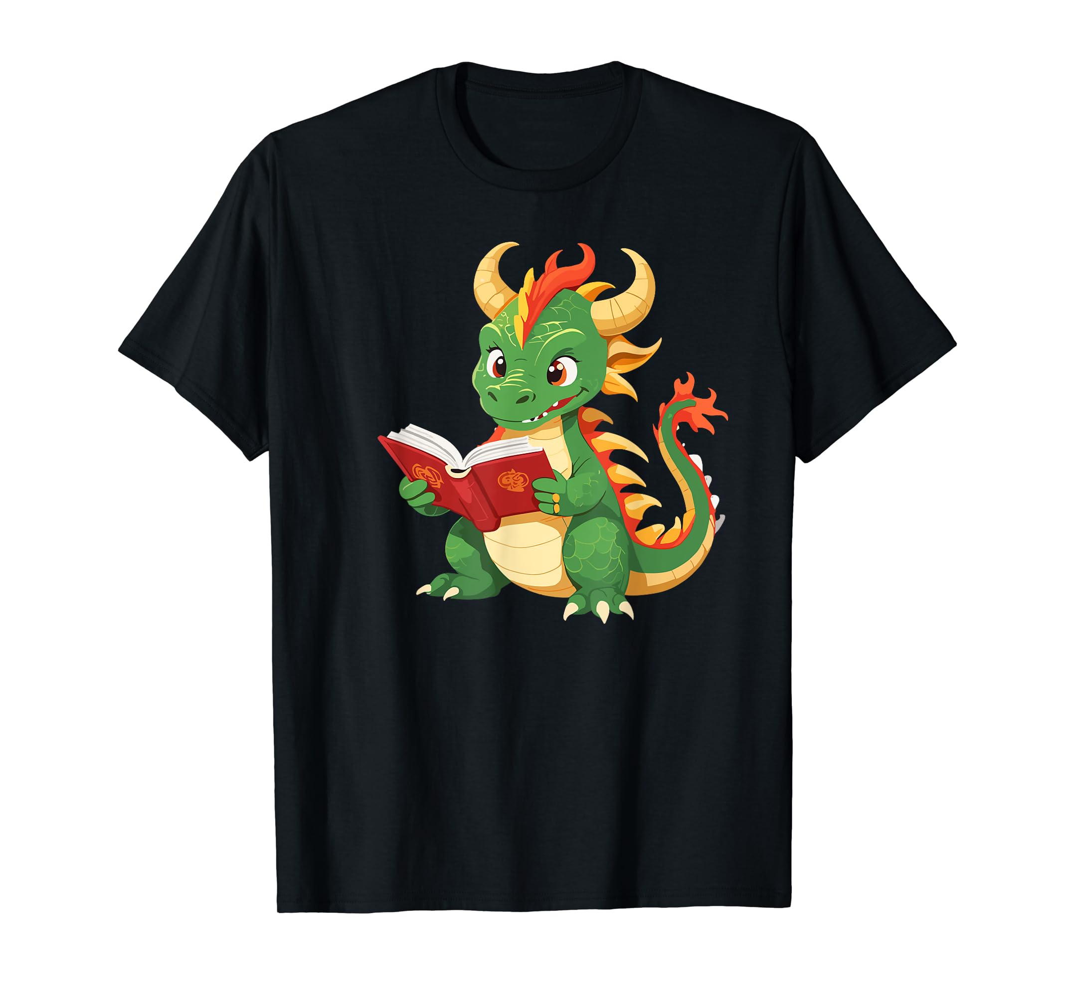 Dragon Is Reading Book Reading T-Shirt - Custom Art Print for Adults - T-Shirt, Sweatshirt, Hoodie
