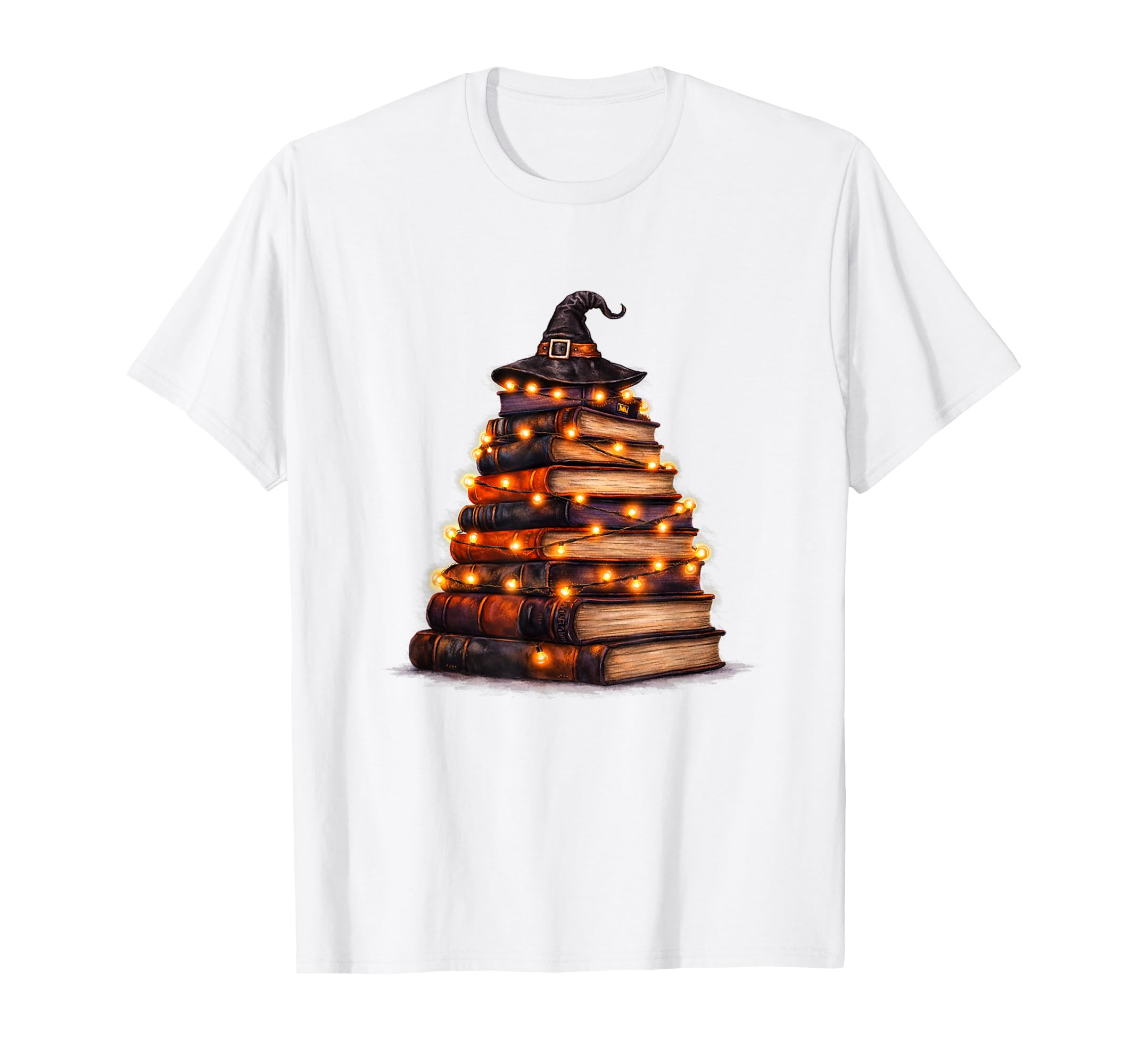 Book Lover Witchy Books Tree Light T-Shirt - Fun Novelty Design Men Women - T-Shirt, Sweatshirt, Hoodie