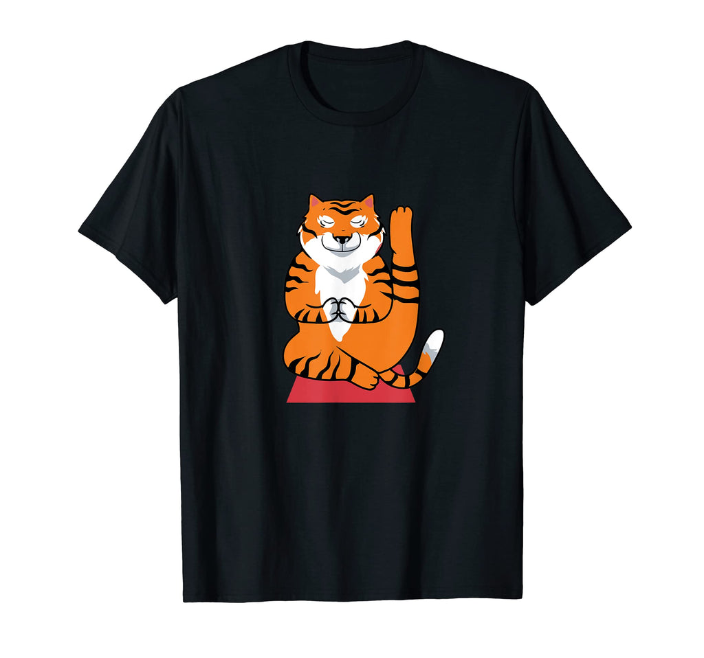 Meditating Statue Tiger Relaxation T-Shirt - Custom Art Print Unisex - T-Shirt, Sweatshirt, Hoodie