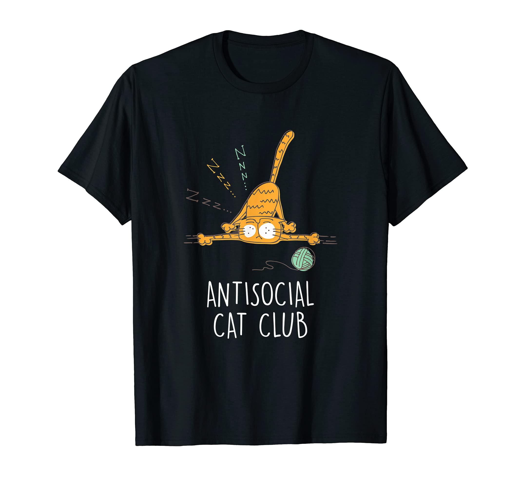 Antisocial Cat Club Introvert Cat T-Shirt - Trendy Graphic for Adults - T-Shirt, Sweatshirt, Hoodie