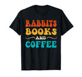 Groovy Funny Rabbits Books And Coffee T-Shirt - Streetwear Style Men Women - T-Shirt, Sweatshirt, Hoodie