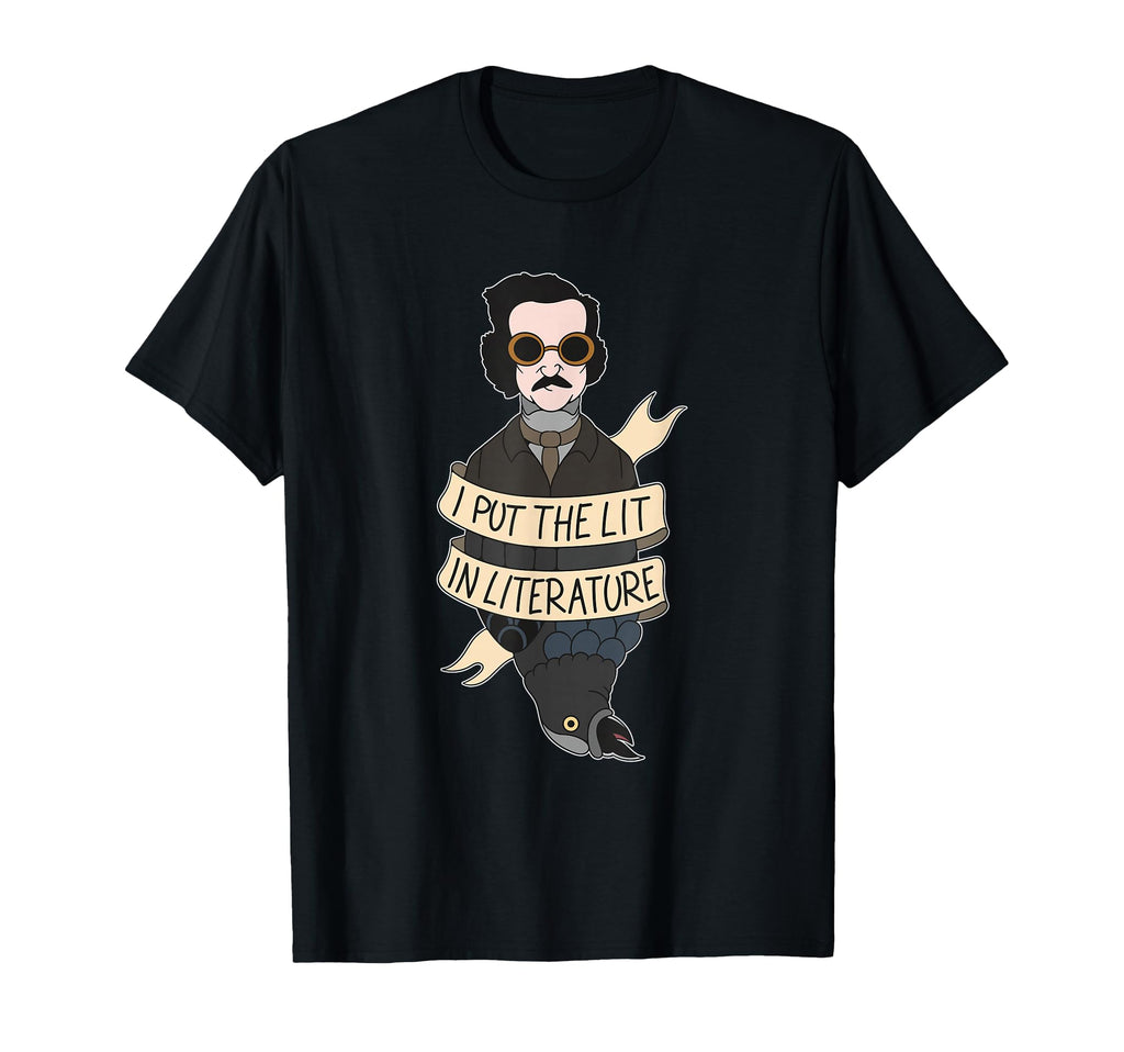 Allan Poe Lit Literature Raven T-Shirt - Trendy Graphic for Adults - T-Shirt, Sweatshirt, Hoodie