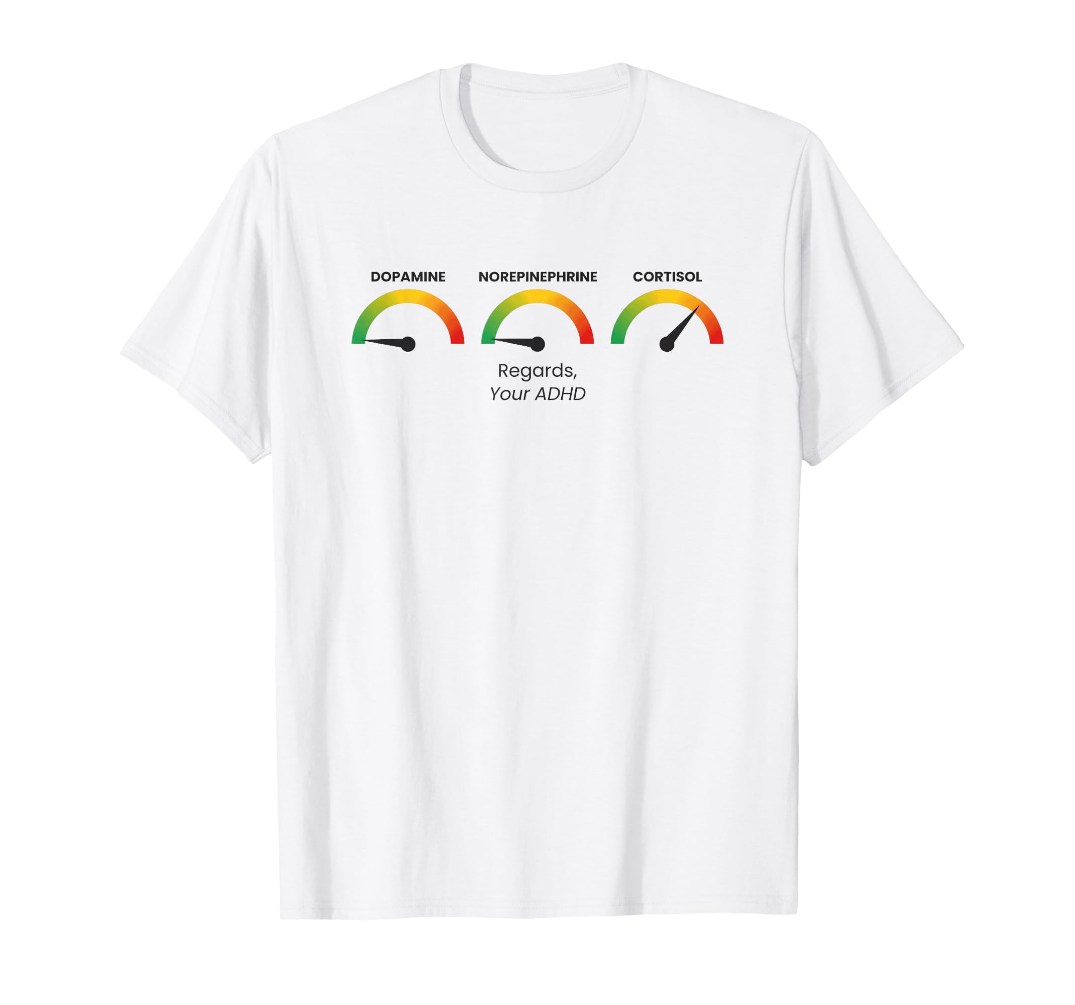 Hormone Balance Gauge Mood Focus Stress T-Shirt - Graphic Print Men Women - T-Shirt, Sweatshirt, Hoodie