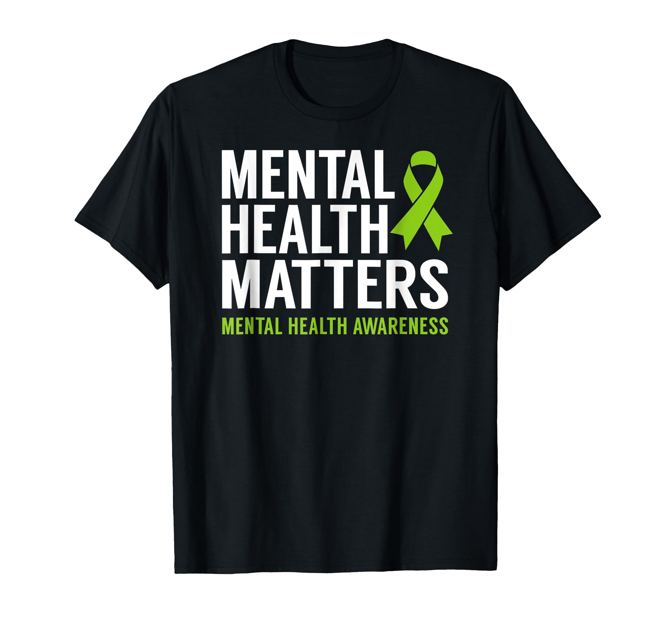 Ribbon Mental Health Matters Womens T-Shirt - Aesthetic Graphic for Adults - T-Shirt, Sweatshirt, Hoodie