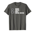Books Coffee Dogs Social Justice T-Shirt - Novelty Apparel for Adults - T-Shirt, Sweatshirt, Hoodie