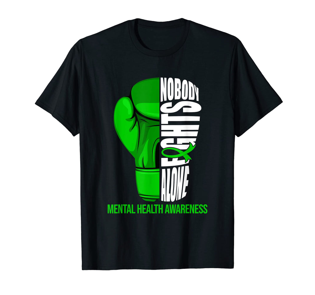 Boxing Gloves Nobody Fights Alone T-Shirt - Minimalist Print for Adults - T-Shirt, Sweatshirt, Hoodie
