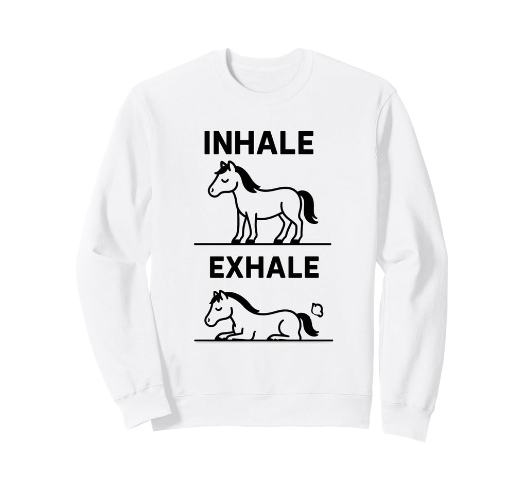 Funny Yoga Inhale Exhale Pooping Sweatshirt - Novelty Apparel for Adults - T-Shirt, Sweatshirt, Hoodie