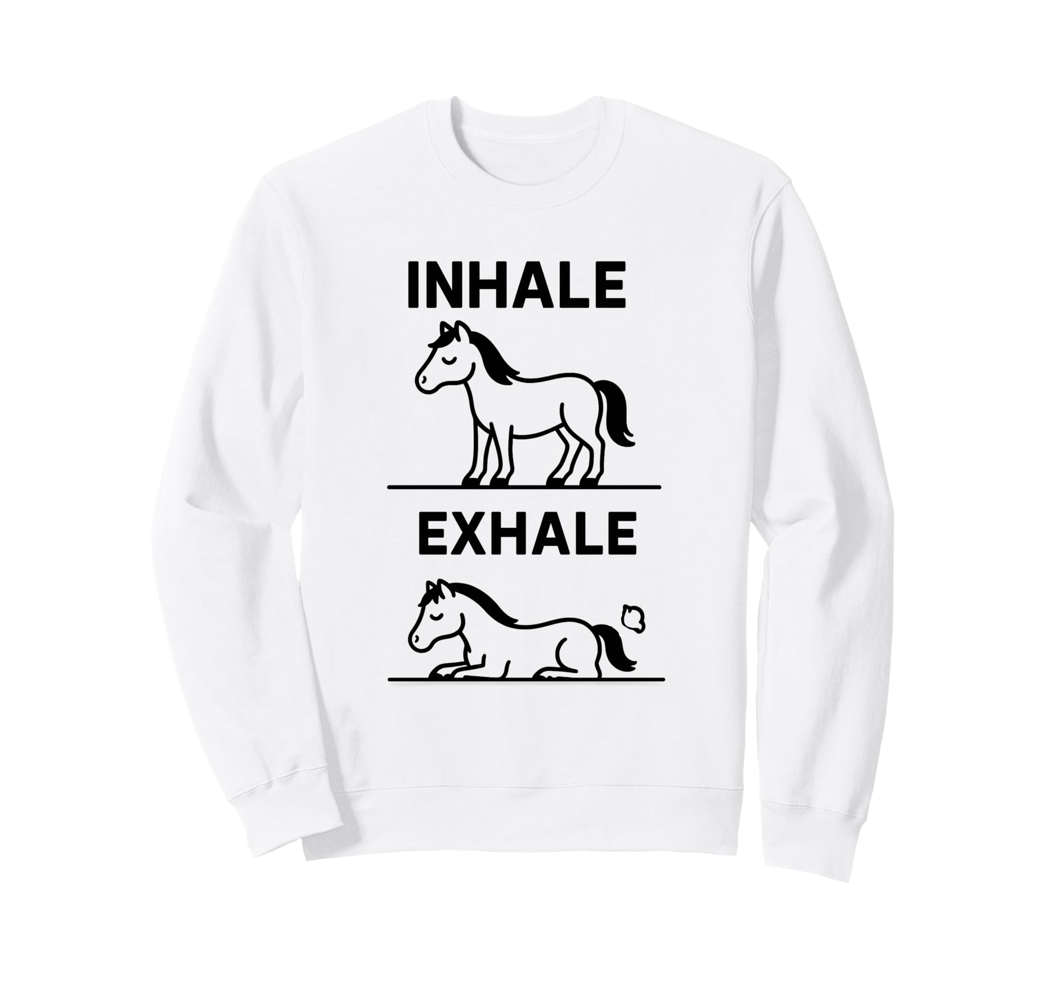 Funny Yoga Inhale Exhale Pooping Sweatshirt - Novelty Apparel for Adults - T-Shirt, Sweatshirt, Hoodie