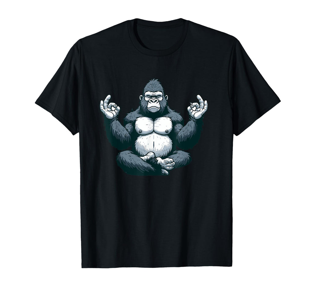 Meditation Gorilla Yoga Pose Relaxing T-Shirt - Novelty Apparel Men Women - T-Shirt, Sweatshirt, Hoodie