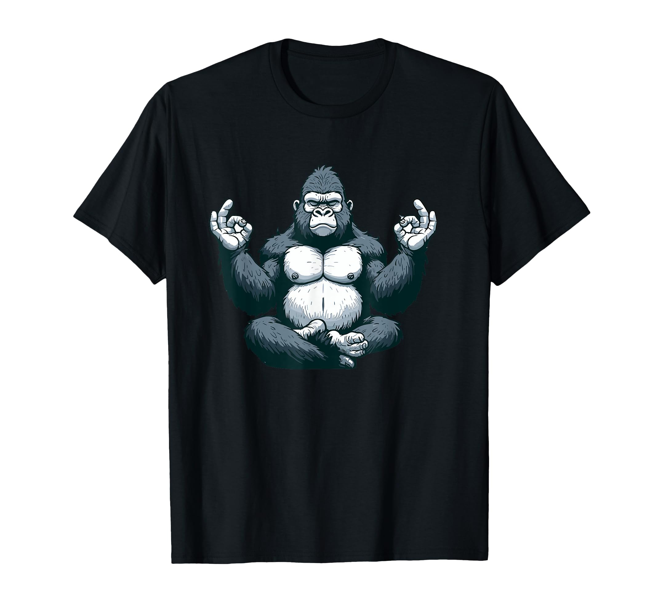 Meditation Gorilla Yoga Pose Relaxing T-Shirt - Novelty Apparel Men Women - T-Shirt, Sweatshirt, Hoodie