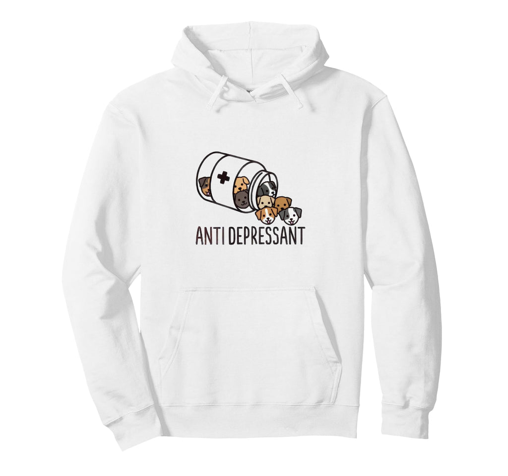 Anti Depressant Dog Pill Bottle Puppy Hoodie - Fun Novelty Design Unisex - T-Shirt, Sweatshirt, Hoodie