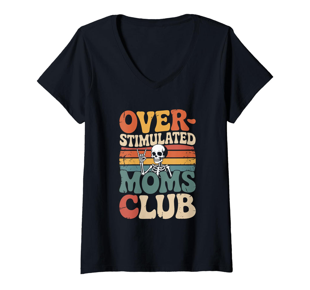 Overstimulated Moms Club Groovy Hoodie - Graphic Print Men Women - T-Shirt, Sweatshirt, Hoodie