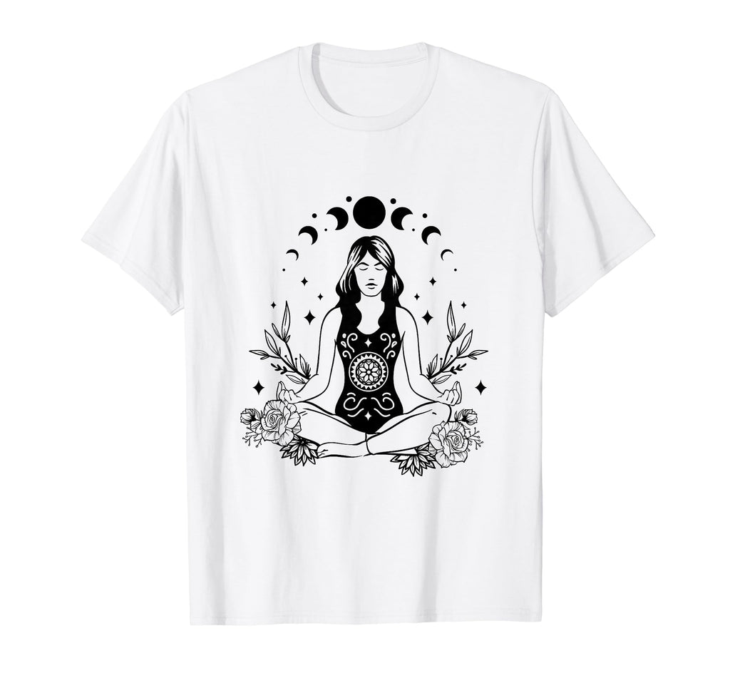 Yoga Mindfulness Moon And Stars T-Shirt - Unique Graphic Men Women - T-Shirt, Sweatshirt, Hoodie