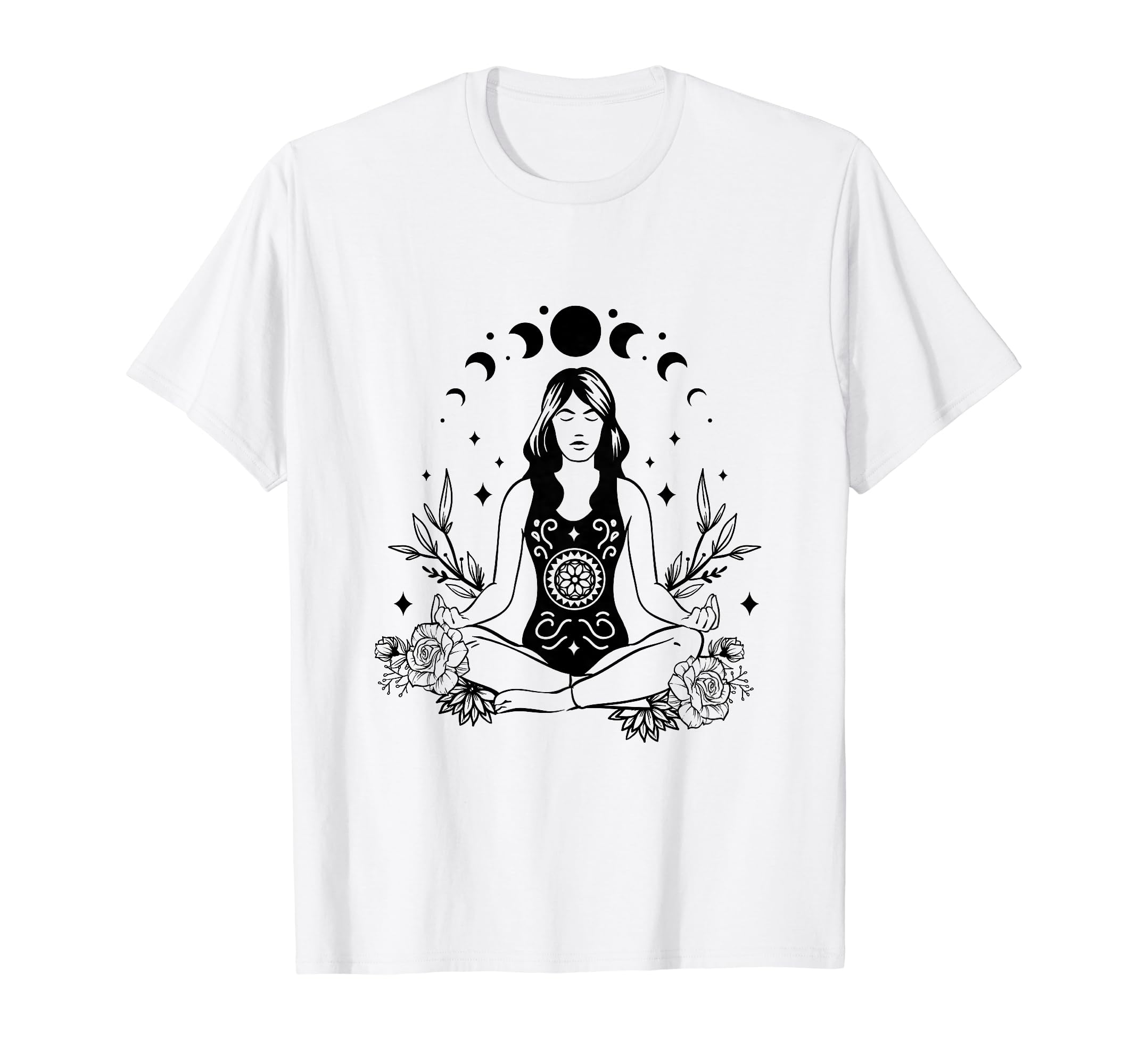 Yoga Mindfulness Moon And Stars T-Shirt - Unique Graphic Men Women - T-Shirt, Sweatshirt, Hoodie