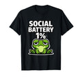 Social Battery 1 Frog Funny Introvert T-Shirt - Unique Graphic Men Women - T-Shirt, Sweatshirt, Hoodie