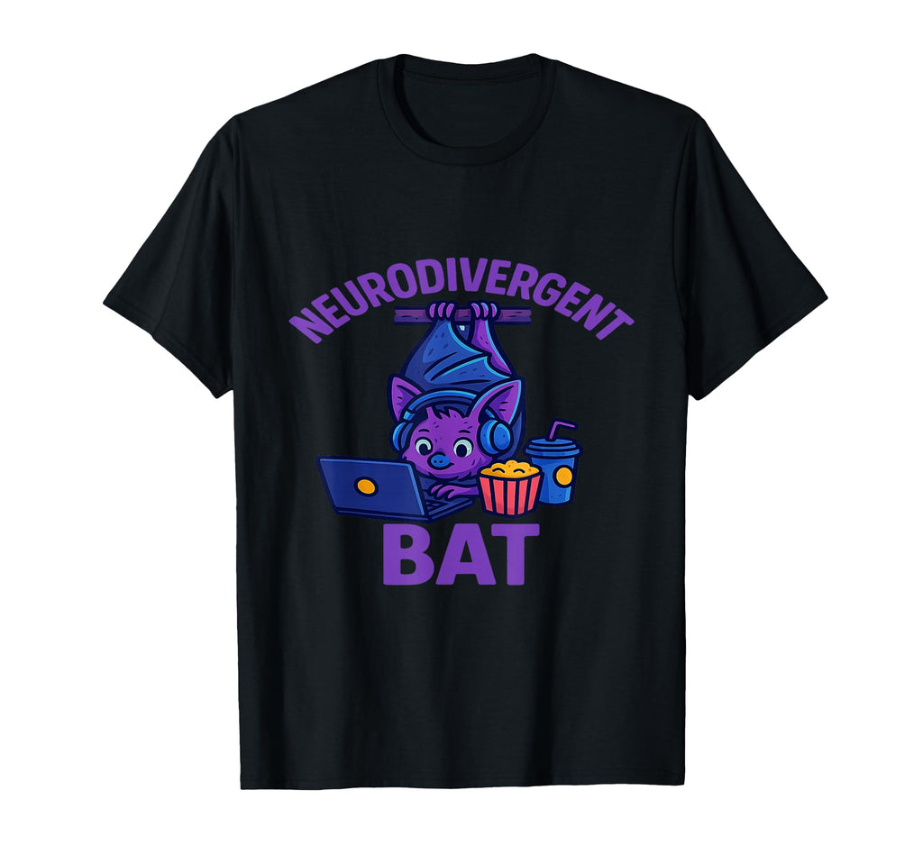 Neurodivergent Bat Neurodiversity T-Shirt - Fun Novelty Design for Adults - T-Shirt, Sweatshirt, Hoodie