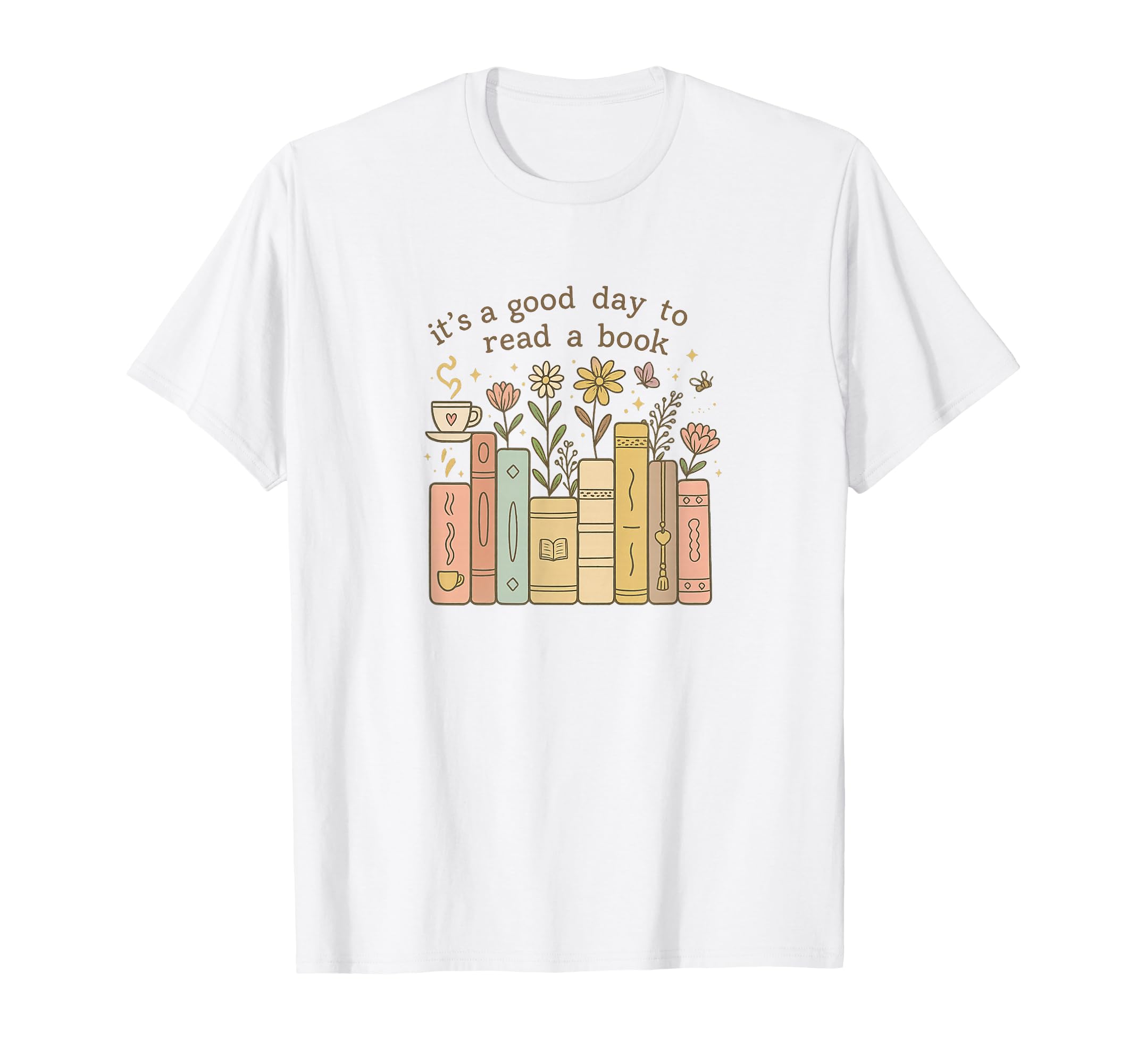 Its Good Day To Read Book Pastel Floral T-Shirt - Graphic Print Unisex - T-Shirt, Sweatshirt, Hoodie