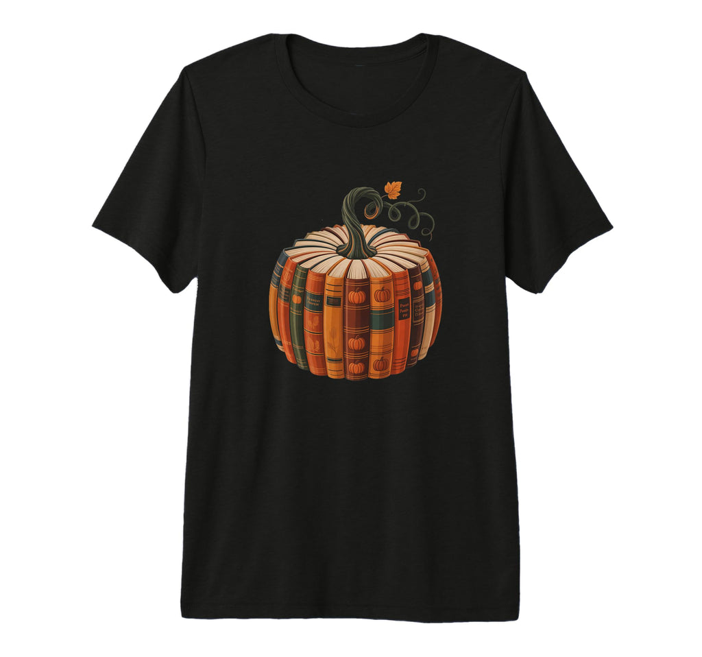Bibliophile Fall Pumpkin Made Books T-Shirt - Graphic Print for Adults - T-Shirt, Sweatshirt, Hoodie