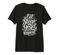 Eat Sleep Yoga Repeat Tri Blend T-Shirt - Graphic Print Men Women - T-Shirt, Sweatshirt, Hoodie