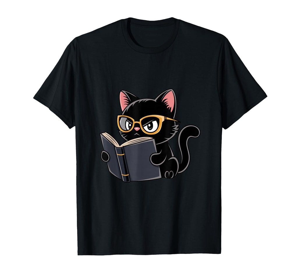 Cat Reading Book Nerd Kitty Bookworm T-Shirt - Trendy Graphic Men Women - T-Shirt, Sweatshirt, Hoodie