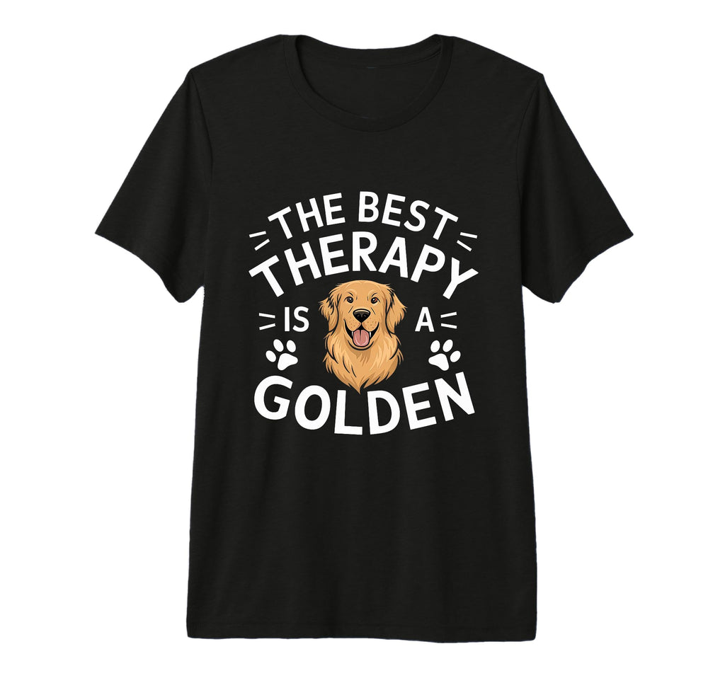 Best Therapy Is Golden Retriever Dog T-Shirt - Novelty Apparel for Adults - T-Shirt, Sweatshirt, Hoodie